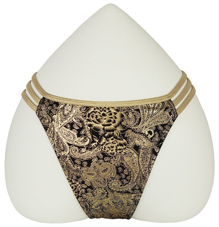 Miss Beach Bikini-Hose Oriental-Design, Glanz-Optik, Bikini-Slip mit modernem Metallic-Print von Miss Beach