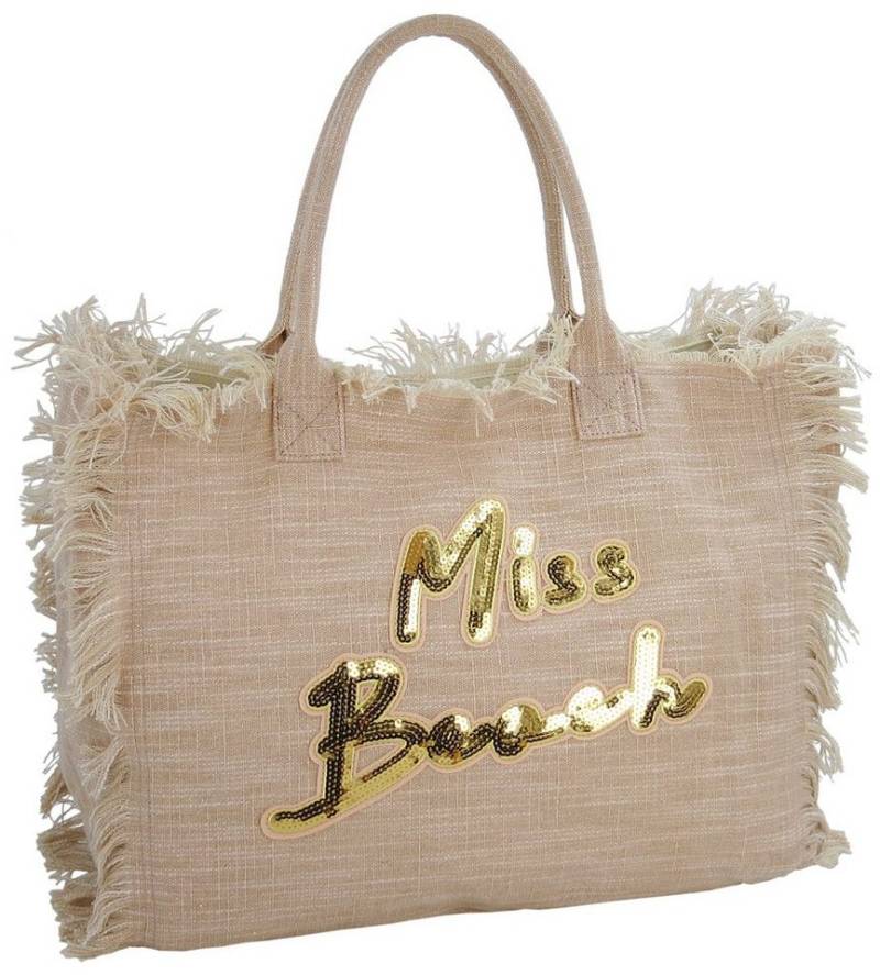 Miss Beach Strandtasche - Badetasche mit Reißverschluss - Shopper aus Canvas - 29 Liter von Miss Beach