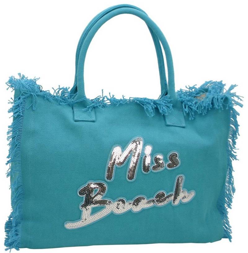 Miss Beach Strandtasche - Badetasche mit Reißverschluss - Shopper aus Canvas - 29 Liter von Miss Beach