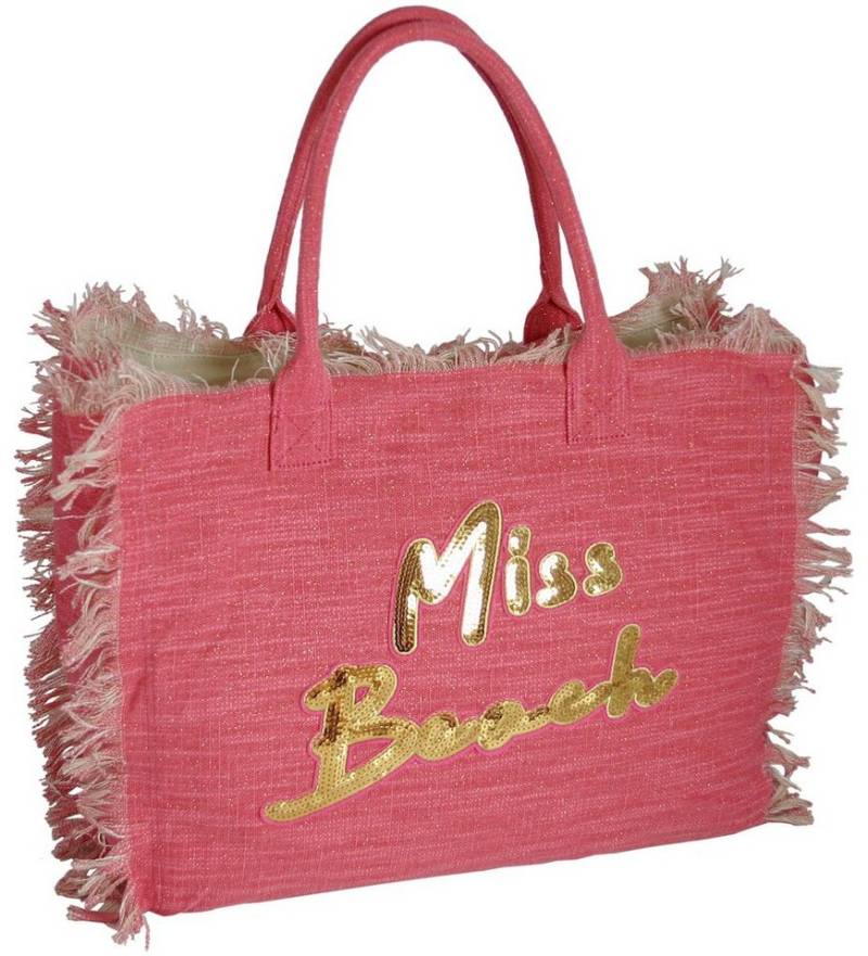 Miss Beach Strandtasche - Badetasche mit Reißverschluss - Shopper aus Canvas - 29 Liter von Miss Beach