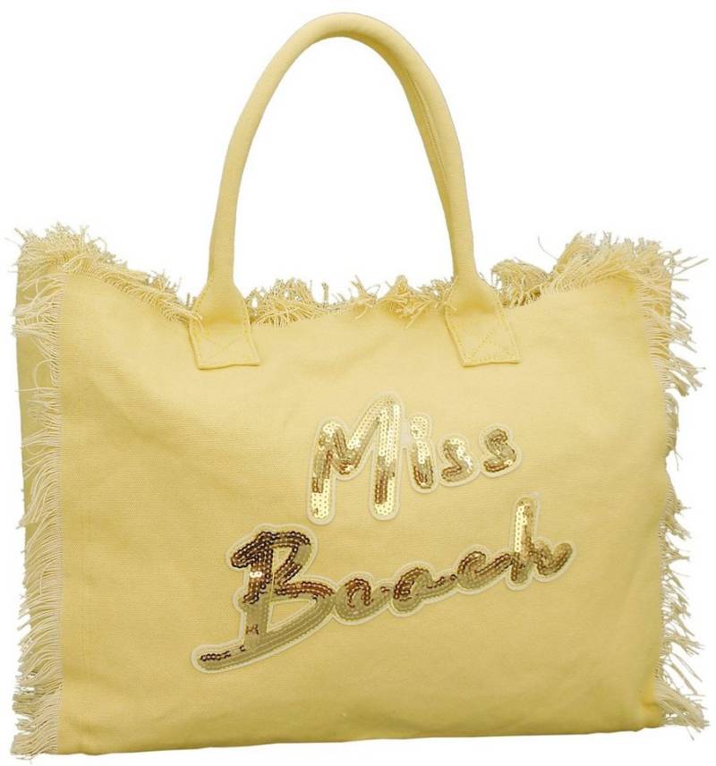 Miss Beach Strandtasche - Badetasche mit Reißverschluss - Shopper aus Canvas - 29 Liter von Miss Beach