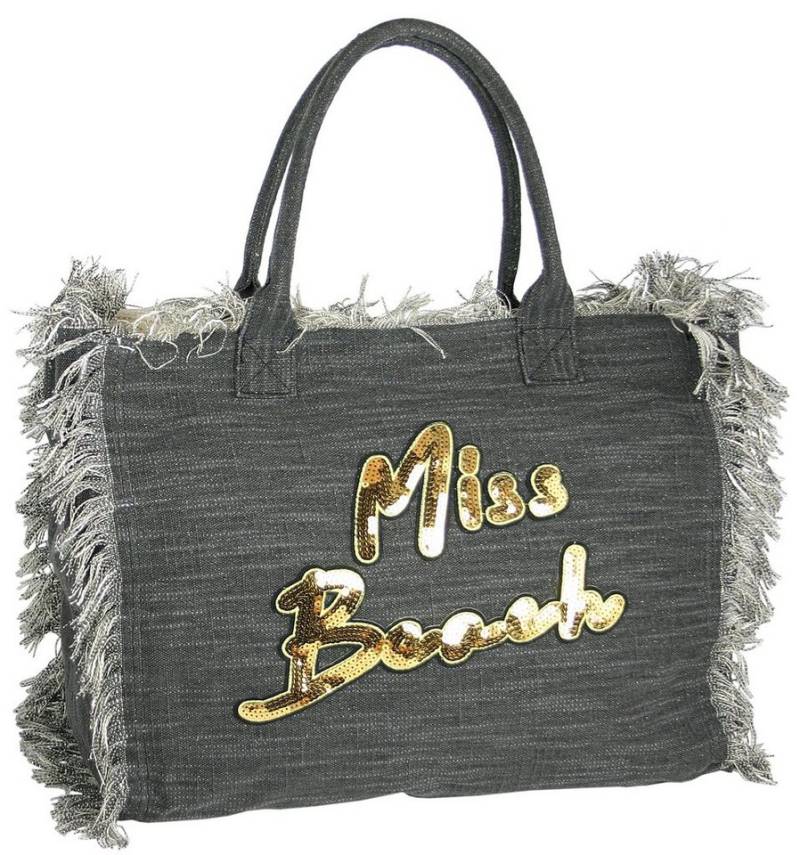 Miss Beach Strandtasche - Badetasche mit Reißverschluss - Shopper aus Canvas - 29 Liter von Miss Beach
