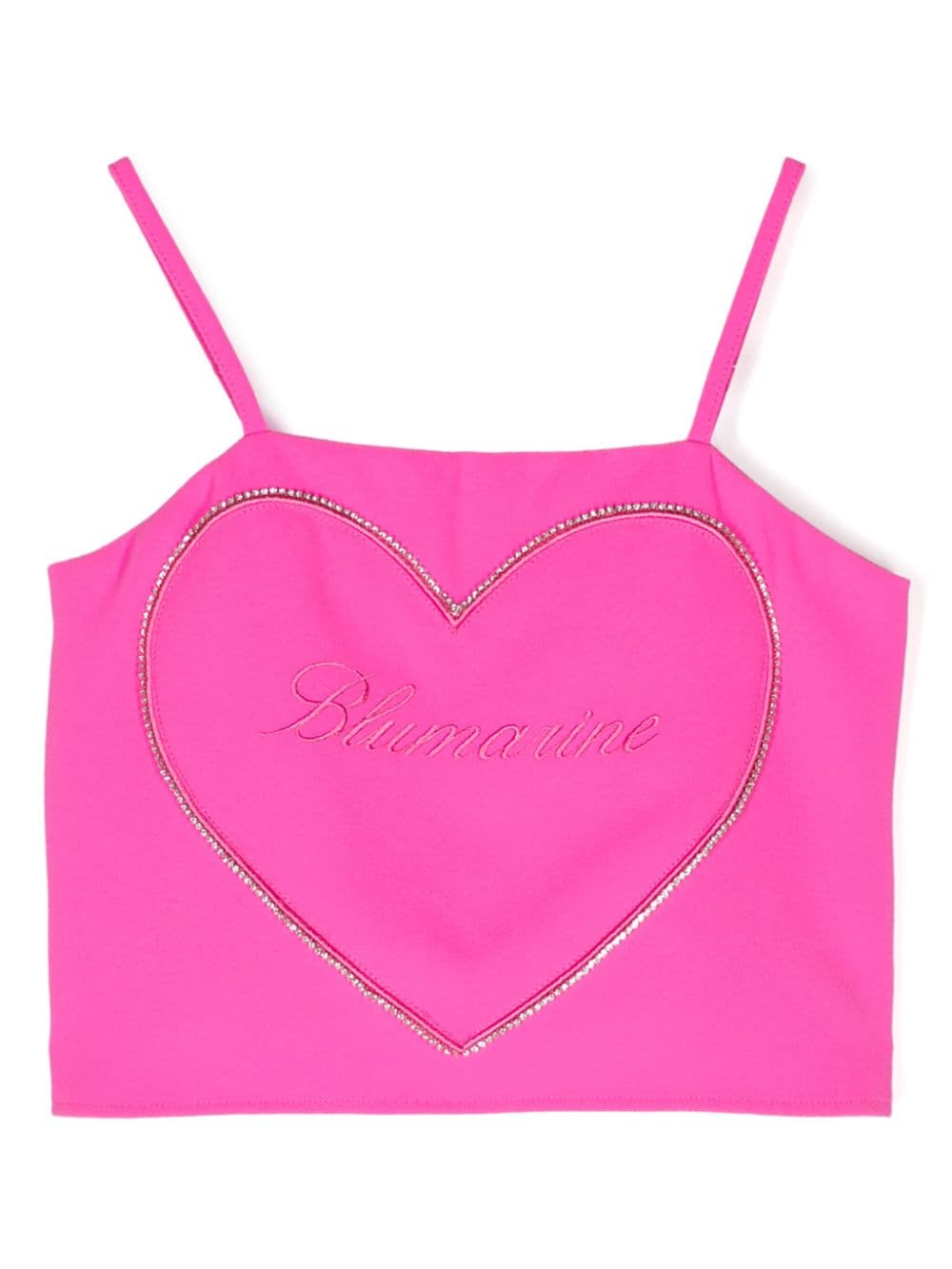 Miss Blumarine Krepp-Tanktop mit Herzmotiv - Rosa von Miss Blumarine