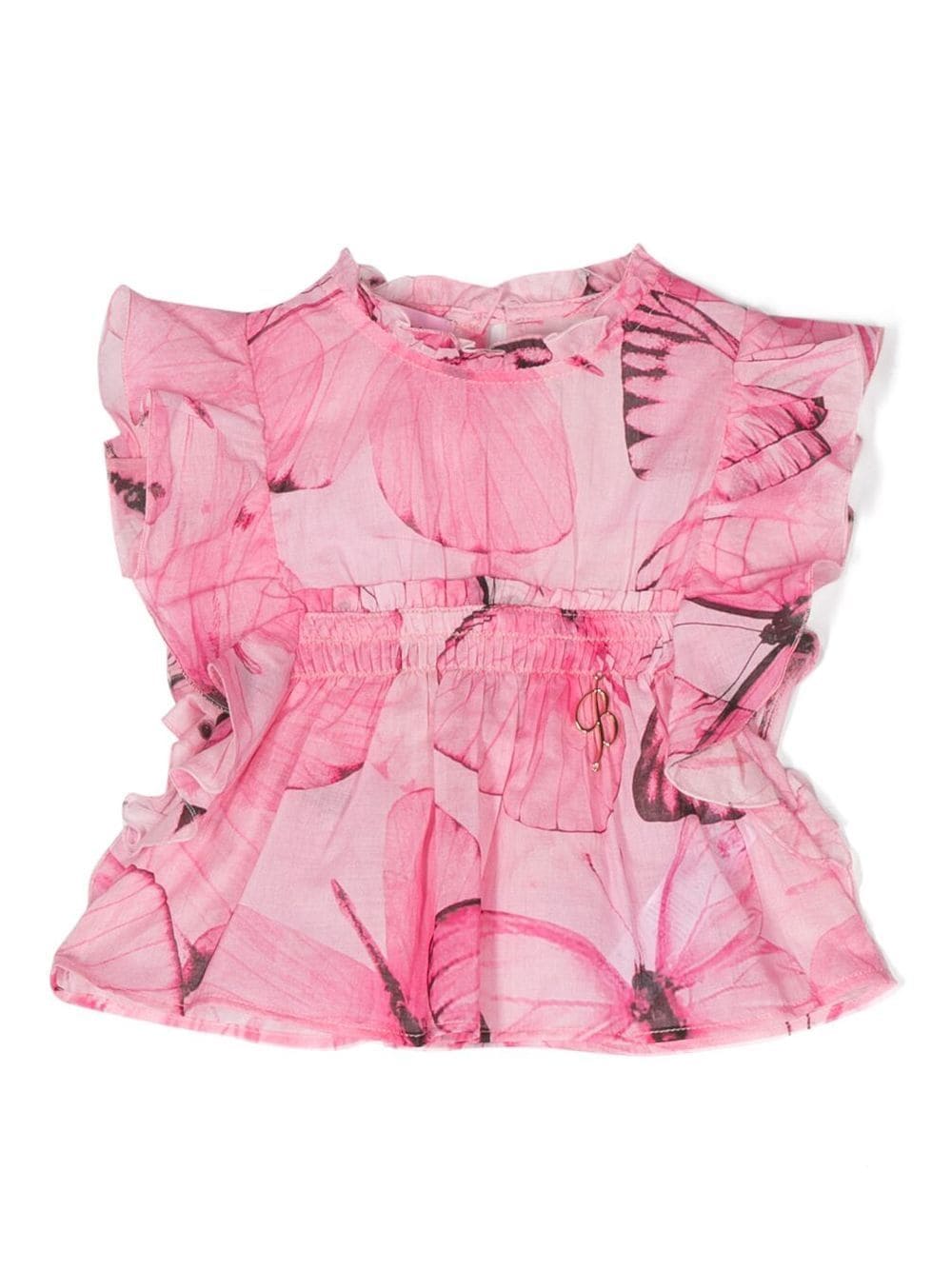 Miss Blumarine Bluse mit Schmetterling-Print - Rosa von Miss Blumarine