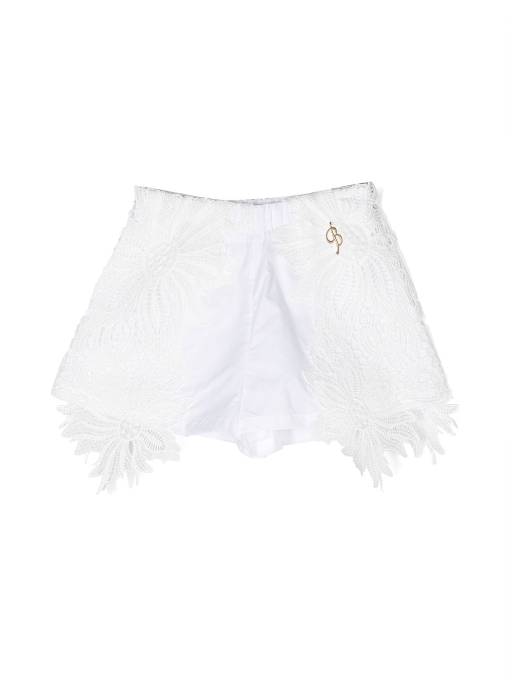 Miss Blumarine Shorts mit Spitze - Weiß von Miss Blumarine