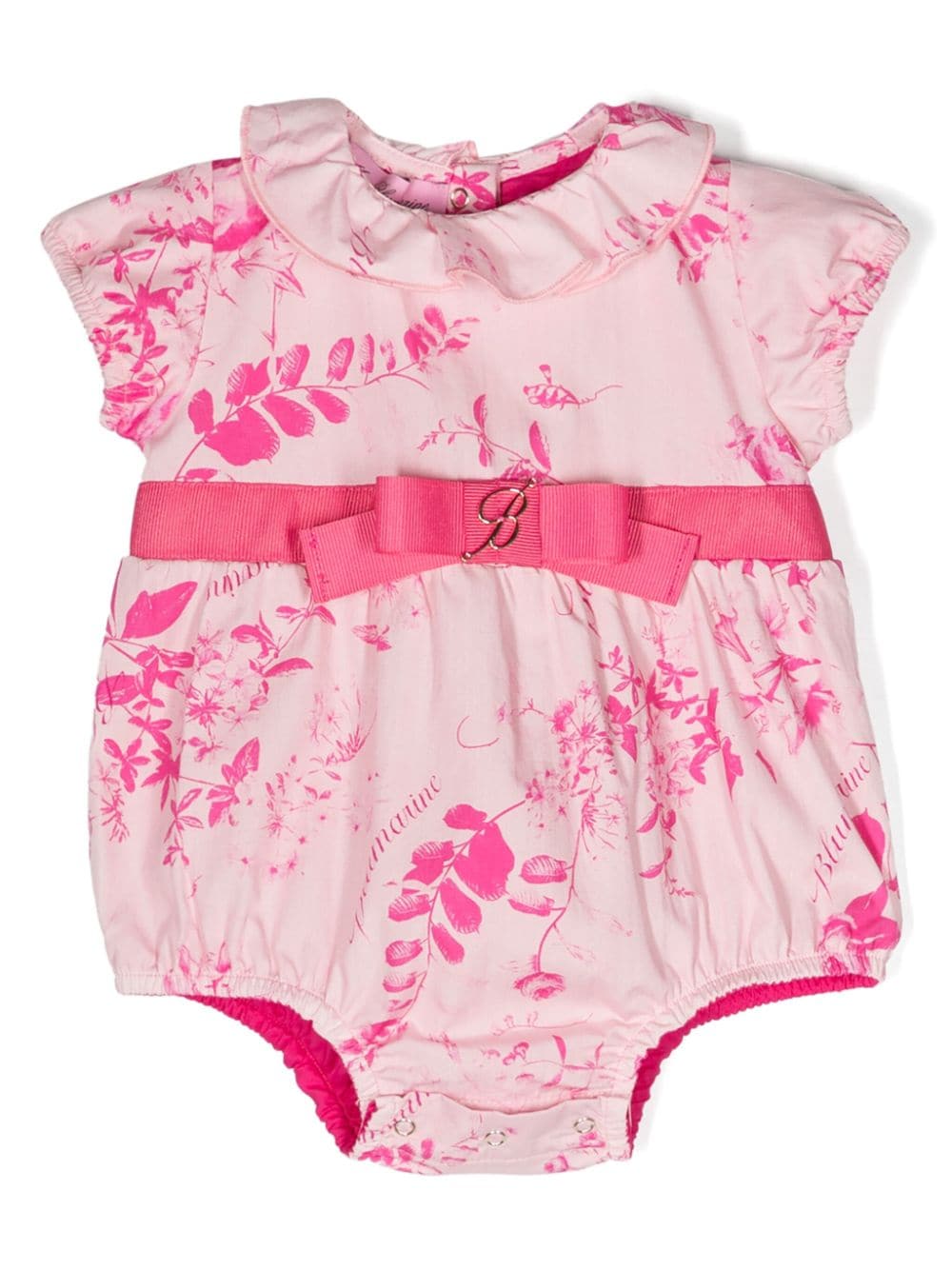 Miss Blumarine Strampler mit Blatt-Print - Rosa von Miss Blumarine