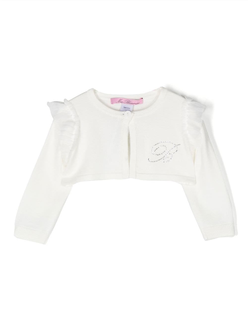 Miss Blumarine Cardigan mit Logo-Applikation - Weiß von Miss Blumarine