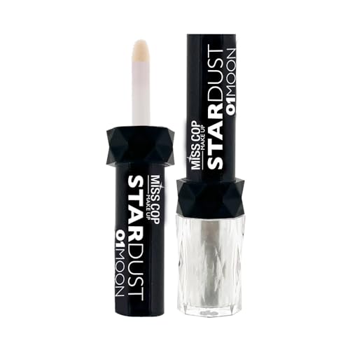 MISS COP - Lidschattenpuder – Stardust – 01 Silver – Highlighter Pulver – Pigmente modulierbar – feine Körner – Glanz – 1,5 g von Miss Cop