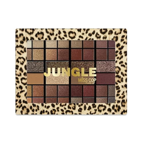 MISS COP - Palette Jungle – 40 Lidschatten – 01 Nude – warme Töne ultra-pigmentiert – pudrige Texturen von matt über Satin bis Metallic und schillernd – 42,3 g von Miss Cop