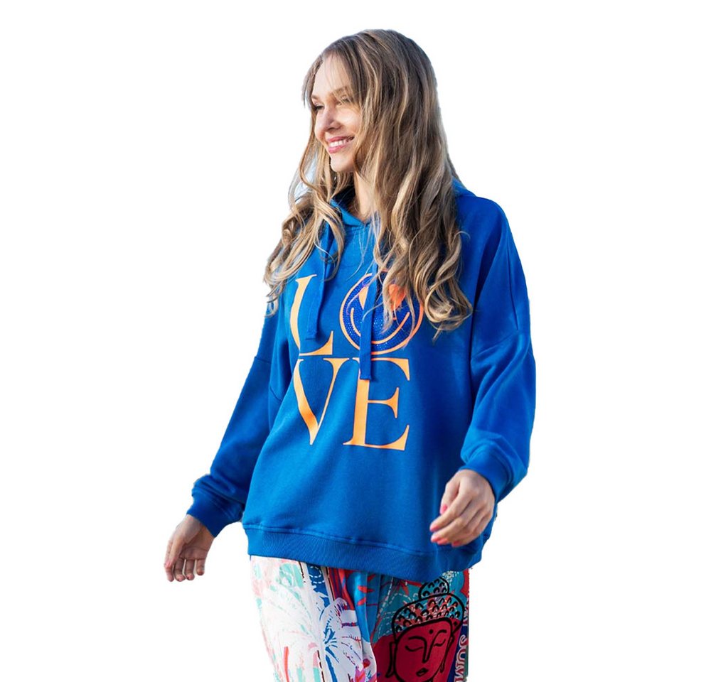 Miss Goodlife Hoodie MG8610-LOVE-Heartface-blue-orange Miss Goodlife von Miss Goodlife