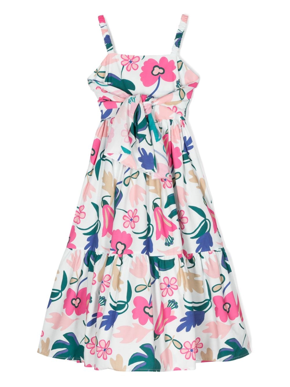 Miss Grant Kids Popeline-Kleid mit Blumen-Print - Weiß von Miss Grant Kids