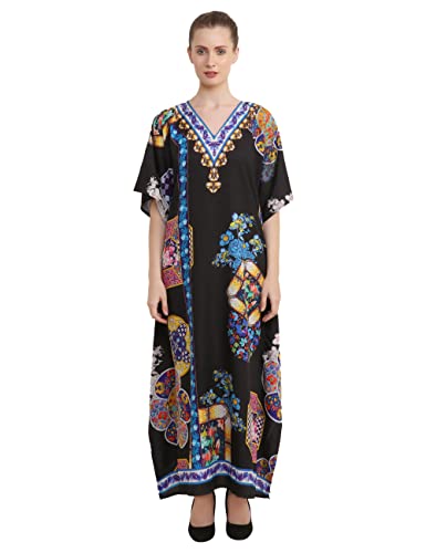 Miss Lavish London Damen Kaftans Kleider, 145 - Schwarz, XXX-Large von Miss Lavish London