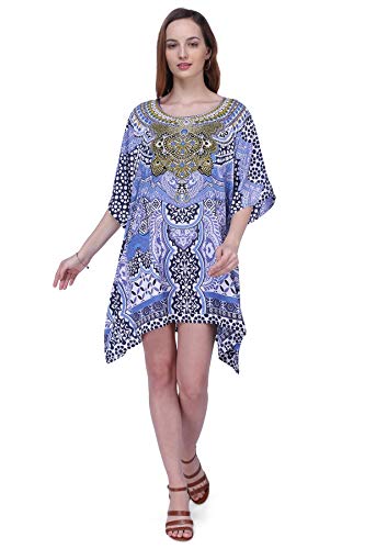 Miss Lavish London Kaftan-Kleid – Kaftans für Frauen – Damen Kaftans passend für Teenager bis Erwachsene Frauen in regulären bis Übergrößen Gr. 50-54, blau von Miss Lavish London