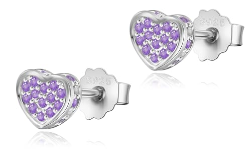 Herz Ohrringe Kinder Silber 925 - Mädchen Silber Ohrstecker Zirkonia Stecker Ausgefallenes Geschenk Zur Hochzeit Schwester Geschenk von Miss Lovie