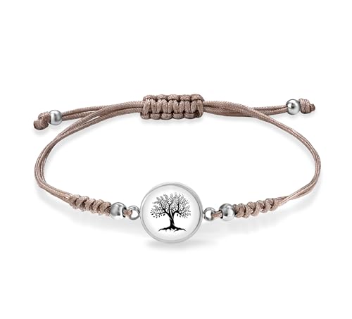 Armband Lebensbaum Damen Stoff Baum Des Lebens Mädchen Silber Mit Edelstahl Cabochon Anhänger von Miss Lovie