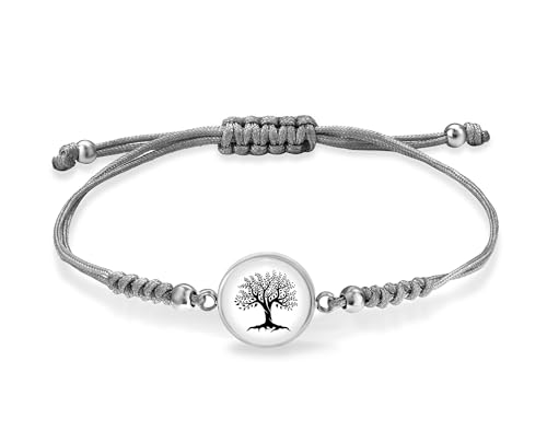 Miss Lovie Armband Lebensbaum Damen Stoff Baum Des Lebens Mädchen Silber Mit Edelstahl Cabochon Anhänger von Miss Lovie