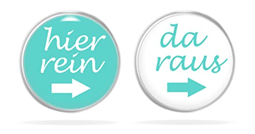 Schmuck Teenager Mädchen Lustige Ohrringe Witzig Hier Rein Da Raus Ohrstecker Damen Nickelfrei Hypoallergen Cabochon Edelstahl Türkis Weiß Silber von Miss Lovie