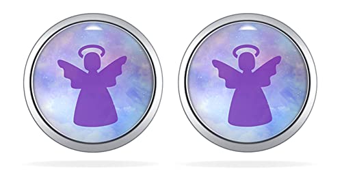 Schutzengel Ohrstecker Mädchen Damen Edelstahl mit Engel Anhänger in Silber Geschenk zur Kommunion Erstkommunion oder Konfirmation von Miss Lovie