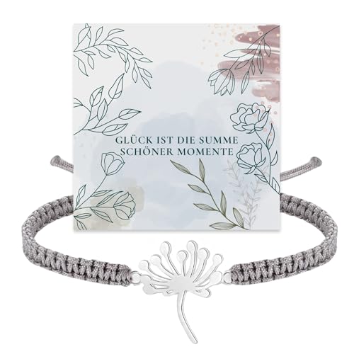Armband Damen Pusteblume mit Sterling Silber 925 Anhänger Glücksbringer Wunscherfüller im Charm Design Geschenk für Freundin Grau Armband Damen Pusteblume mit Sterling Silber 925 Anhänger Glücksbringer Wunscherfüller im Charm Design Geschenk für Freundin Grau von Miss Lovie