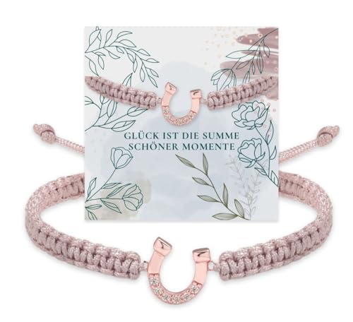 Miss Lovie Hufeisen Schmuck Silber 925 Armband Ohrringe Kette Mädchen pferd Mädchen Geschenk (Armband Silber 925 Rosegold) von Miss Lovie