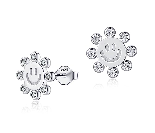 Smiley Ohrringe Kinder Ohrringe Silber 925 Mädchen Kinderohrringe Silber 925 Mädchen Schmuck Teenager Mädchen Teenager Geschenke Geschenk Lustig Ohrringe Ausgefallen Ohrringe Teenager von Miss Lovie