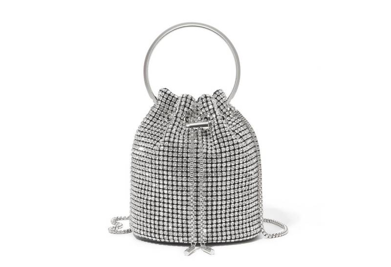 Miss Lulu Abendtasche Damen Glänzende Handtasche mit Metallischem Ringgriff von Miss Lulu