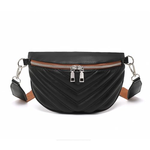 Miss Lulu Bauchtasche damen, Umhängetasche Damen, Crossbody Bag Damen, Kleine Umhängetasche Damen mit verstellbarem und abnehmbarem breiten Riemen von Miss Lulu