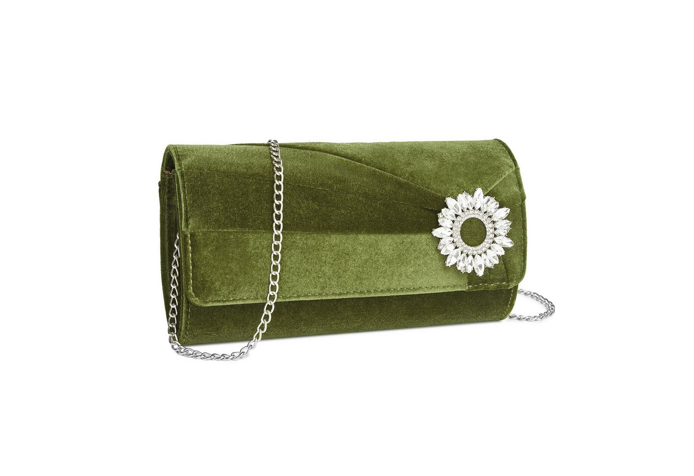 Miss Lulu Clutch Damen, Elegante Abendtasche mit Strass-Verzierung & Kette von Miss Lulu