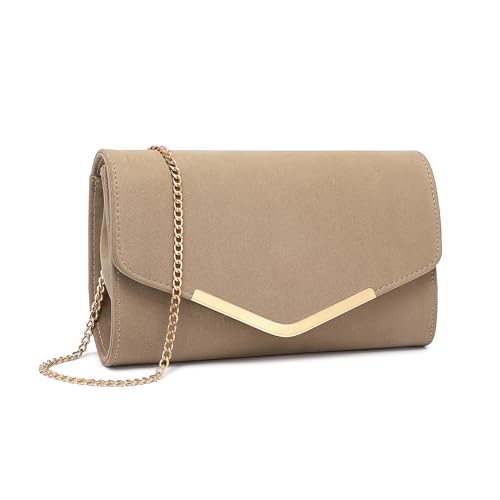 Miss Lulu Clutch Damen Abendtasche Elegante Kettentasche Damen Tasche Clutch Bag Handtasche Hochzeit Umhängetasche Mädchen klein Umhängetasche von Miss Lulu