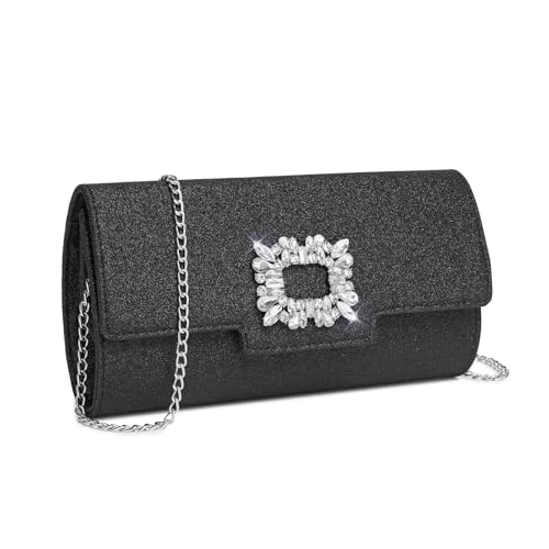 Miss Lulu Clutch Damen Glitzer Abendtasche Elegante Envelope Kettentasche Tasche Crossbody Bag für Hochzeit, Party, Cocktail, Abschlussball Miss Lulu Clutch Damen Glitzer Abendtasche Elegante Envelope Kettentasche Tasche Crossbody Bag für Hochzeit, Party, Cocktail, Abschlussball von Miss Lulu