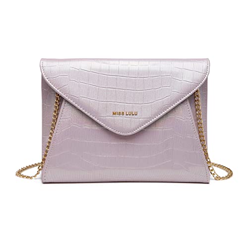 Miss Lulu Clutch Damen Umschlag Abendtasche Crossbody Tasche Hochzeit Frauen Umschlag Kette Leder Synthetik von Miss Lulu