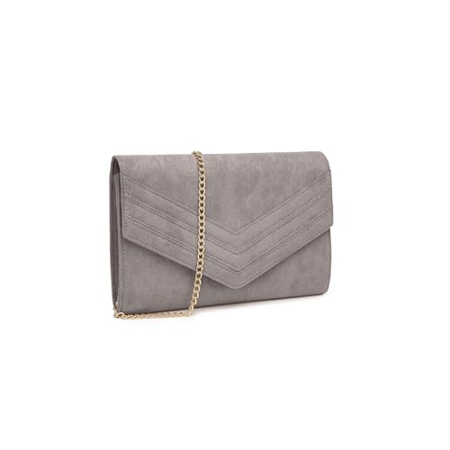 Miss Lulu Clutch Damen, Elegante Envelope Pochette, Vegan Wildleder Handtasche Klein Clutch Umschlag Crossbody Schultertasche Tasche Abendtasche von Miss Lulu