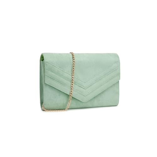 Miss Lulu Clutch Damen Wildleder-Optik Leichtgewicht Umhängetasche für Hochzeiten Partys Bälle von Miss Lulu