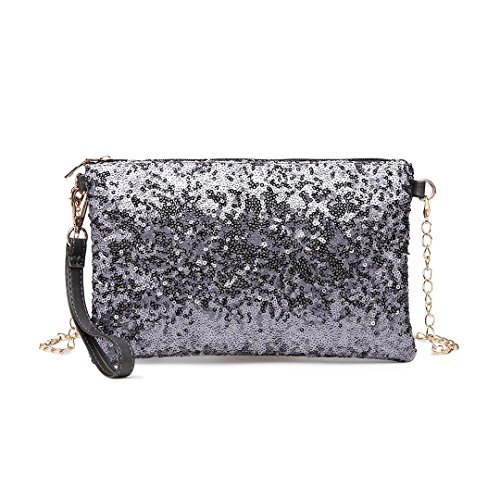 Miss Lulu Clutches Damen Kleine Kettentasche Damen Brieftaschen Umhängetasche Clutches Schultertasche Party Pailletten Synthetische von Miss Lulu