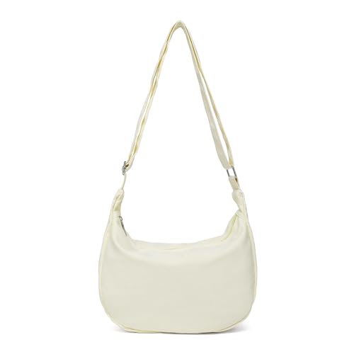 Miss Lulu Cross Body Bag Umhängetasche Damen Wasserdichte Halbmond Tasche Dumpling Bag mit verstellbarem Riemen für Damen Mädchen Freizeit Alltagmode (Beige) von Miss Lulu