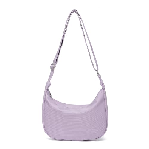 Miss Lulu Handtasche Damen klein Umhängetasche damen Crossbody Bag Damen Tasche zum umhängen mit verstellbarer Schultergurt für Reisen und Alltag Mode Lila von Miss Lulu