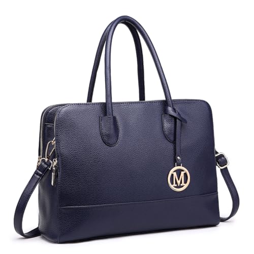 Miss Lulu Damen Aktentasche Handtasche 13 Zoll Laptoptasche Arbeitstasche Schultertasche Henkeltasche Retro Elegant Damen von Miss Lulu