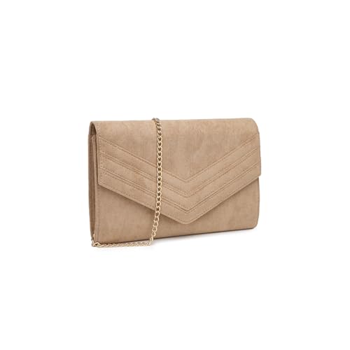 Miss Lulu Clutch Damen Wildleder-Optik Leichtgewicht Umhängetasche für Hochzeiten Partys Bälle von Miss Lulu