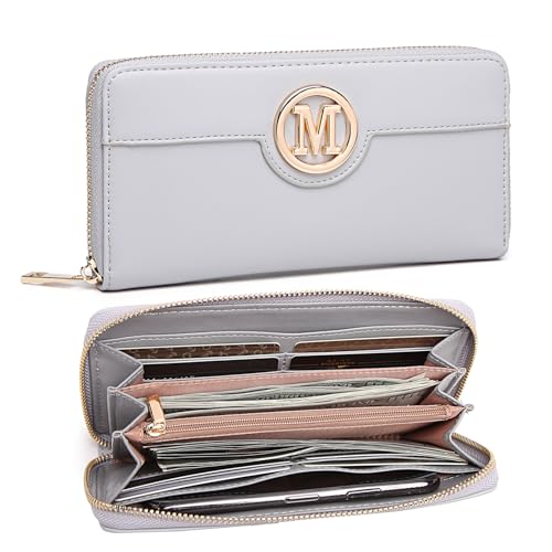 Miss Lulu Damen Geldbörse Klassische Brieftasche Mit Langem Reißverschluss Steckplatz für Mehrere Karten PU Leder von Miss Lulu
