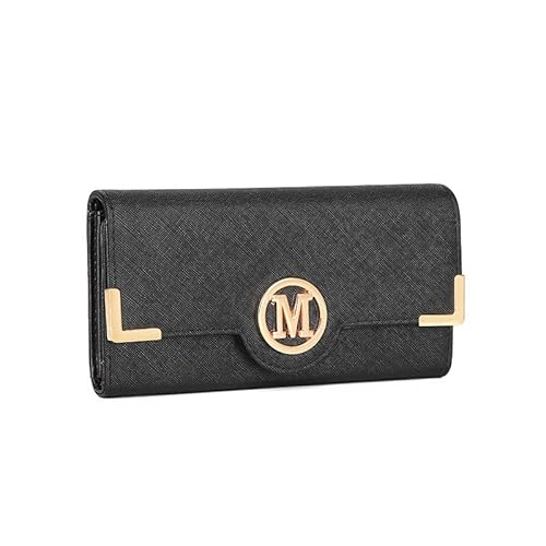 Miss Lulu Damen Geldbörse Lange Portemonnaie Damen PU Leder Elegante Brieftasche Kartenfächer Geldbörse mit Mehreren Kartenfächern, Mehrfarbig mit Handyfach von Miss Lulu