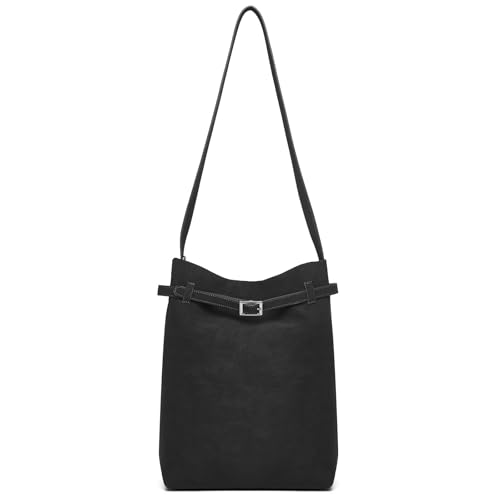 Miss Lulu Damen Handtasche Schultertasche Groß Umhängetasche aus Wasserdichtes Weiches PU für Arbeit Schule Einkauf von Miss Lulu