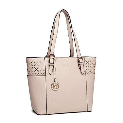 Miss Lulu Handtasche Damen Shopper handtasche Elegantes Schultertaschen Laser-Gravur Große Damentasche mit verstellbarem Schulterriemen von Miss Lulu