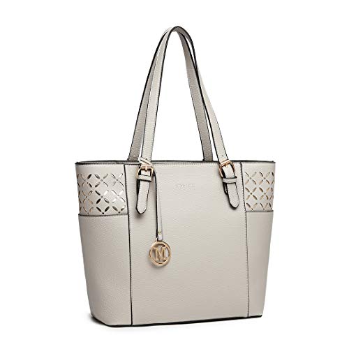 Miss Lulu Handtasche Damen Shopper handtasche Elegantes Schultertaschen Laser-Gravur Große Damentasche mit verstellbarem Schulterriemen von Miss Lulu