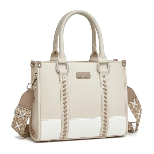 Miss Lulu Damen Handtaschen Mittelgroß mit breitem Schulterriemen Top Handle Taschen Crossbody Bag für Arbeit Reisen von Miss Lulu