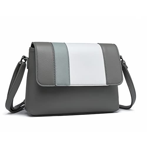 Miss Lulu Umhängetasche Damen Klein, Handytasche zum Umhängen aus PU Leder, Crossbody Bag mit Verstellbarem Gurt, Umhängetaschen Schultertaschen mit 4 Fächern von Miss Lulu