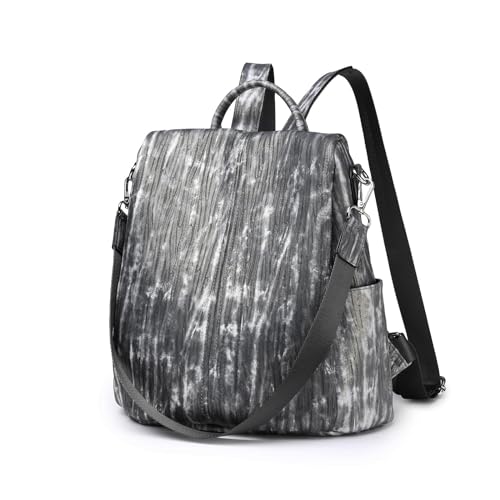 Miss Lulu Damen Reiserucksack Kleiner Rucksack Anti-Diebstahl Nylon Taschen Design Handtasche Wasserdicht Umhängetasche für Schule (Schwarz) von Miss Lulu