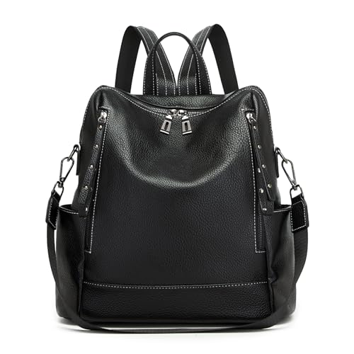 Miss Lulu Damen Rucksack Klein Anti diebstahl Schultaschen 2 in 1 Tagesrucksack Casual Daypack Rucksackhandtaschen Leicht für Freizeit Einkauf Alltag von Miss Lulu
