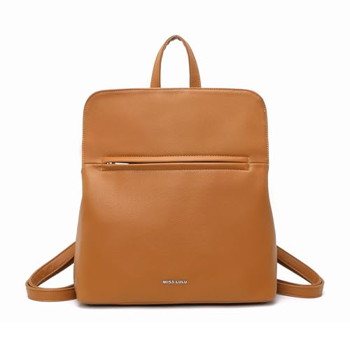 Miss Lulu Damenmoden-Rucksack Wasserdichter Multi-Taschen Freizeitrucksack Schultertasche für Damen und Mädchen (Braun) von Miss Lulu