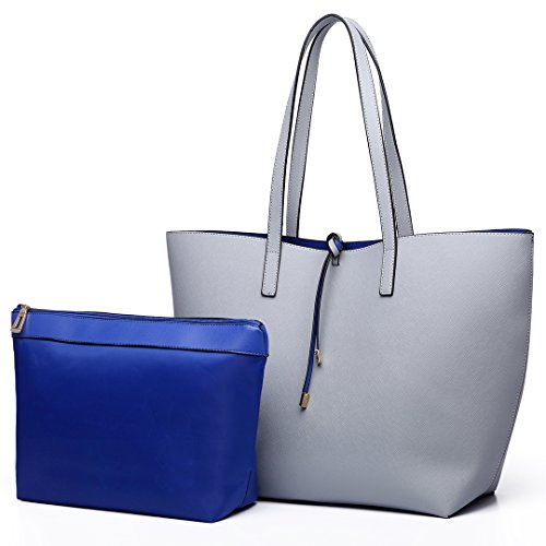 Miss Lulu Schultertaschen für Damen Shopper Damen Groß Tasche Damen Henkeltasche Damen Modische Einkaufstasche PU-Leder Praktisches 2-teiliges Handtaschen-Set von Miss Lulu