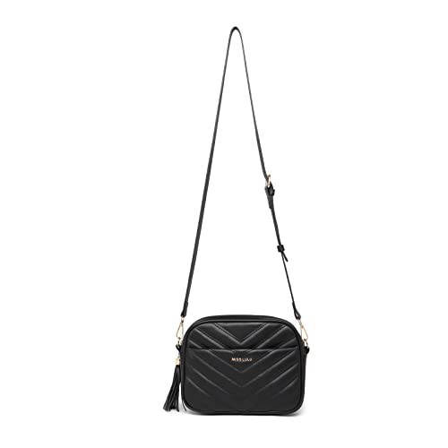 Miss Lulu Umhängetasche Damen, Crossbody Bag Damen, Tasche damen, Handtasche damen umhängetasche, Quaste Dekoration Handtasche Damen Klein,Goldene Hardware von Miss Lulu